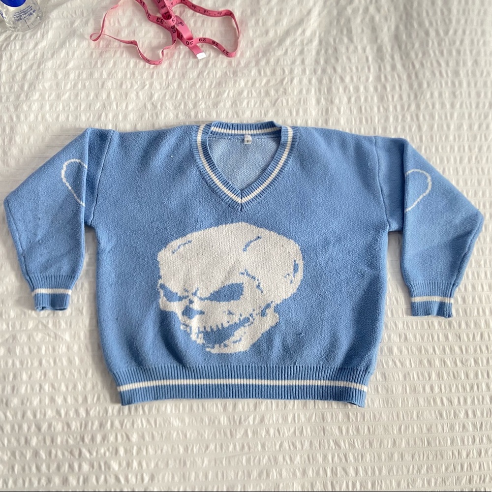 Blue Knit Sweater in Small